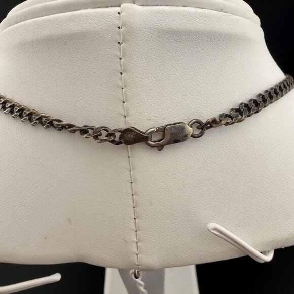 Vintage Sterling Silver Italian Amber Statement Necklace Floral Detail 925 Italy - Picture 7 of 10